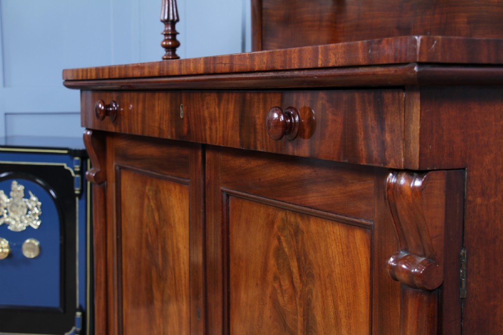 Original Antique Regency Georgian Flame Grain Mahogany Chiffonier Sideboard 1820 View IX