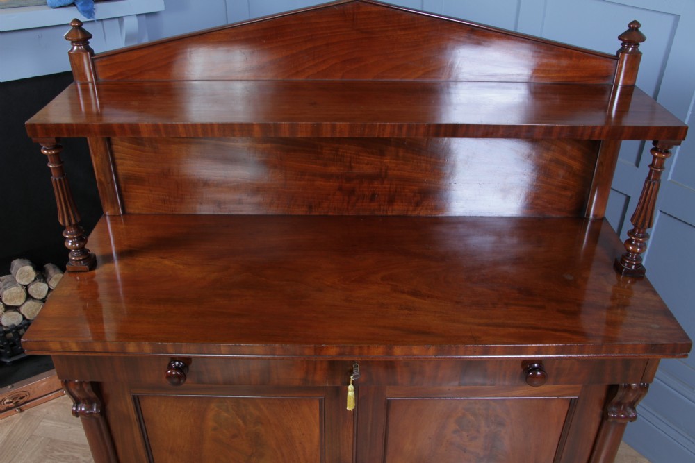 Original Antique Regency Georgian Flame Grain Mahogany Chiffonier Sideboard 1820 View XI