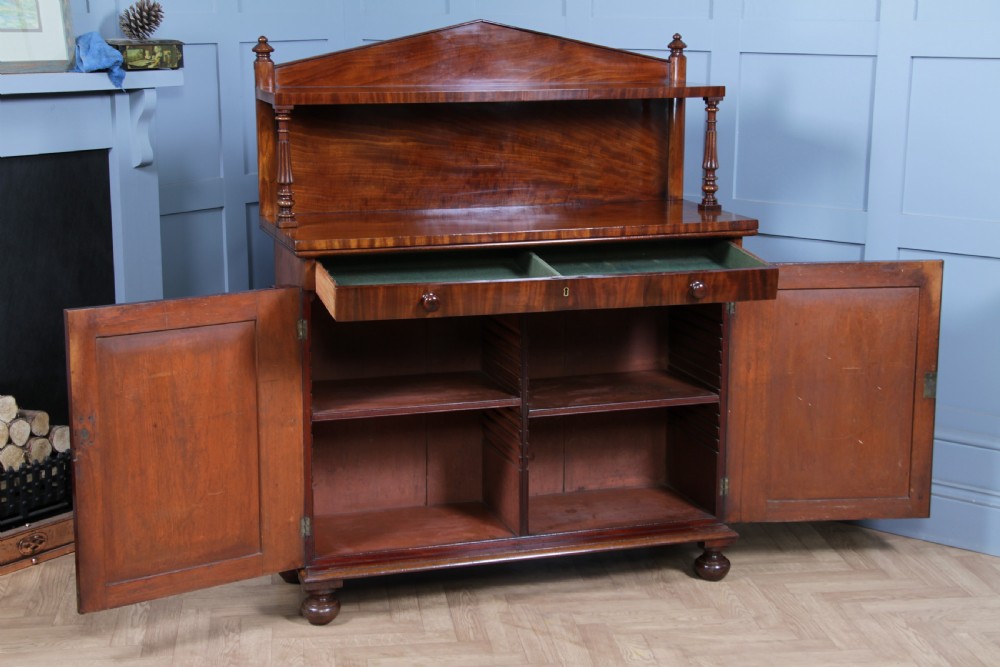 Original Antique Regency Georgian Flame Grain Mahogany Chiffonier Sideboard 1820 View XII