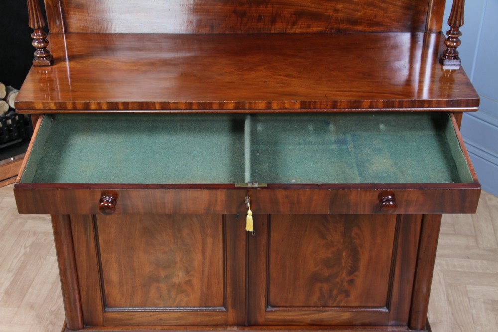 Original Antique Regency Georgian Flame Grain Mahogany Chiffonier Sideboard 1820 View XIII