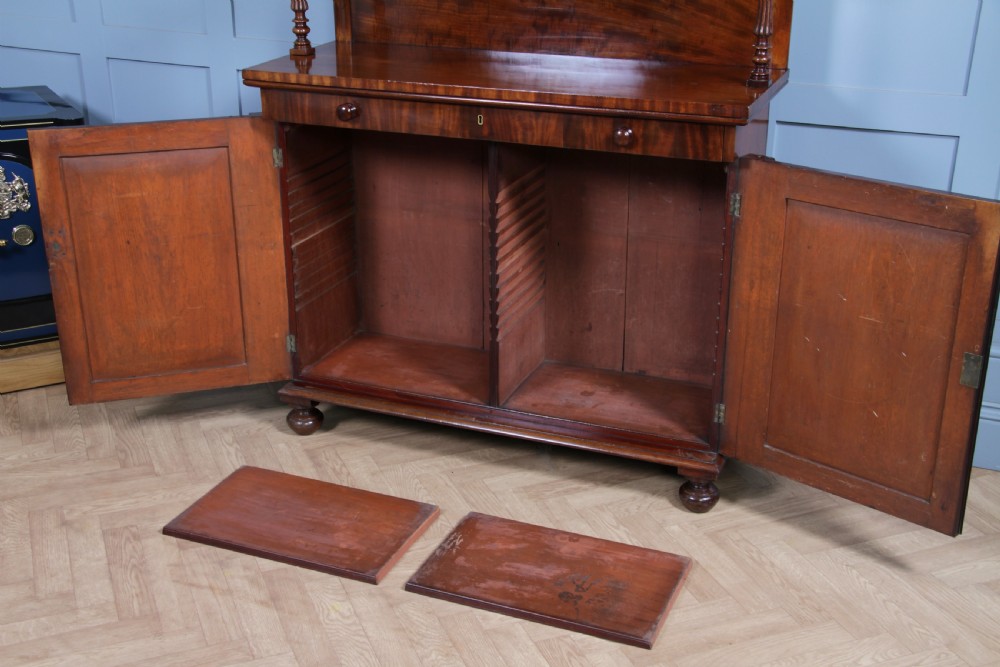 Original Antique Regency Georgian Flame Grain Mahogany Chiffonier Sideboard 1820 View XVI