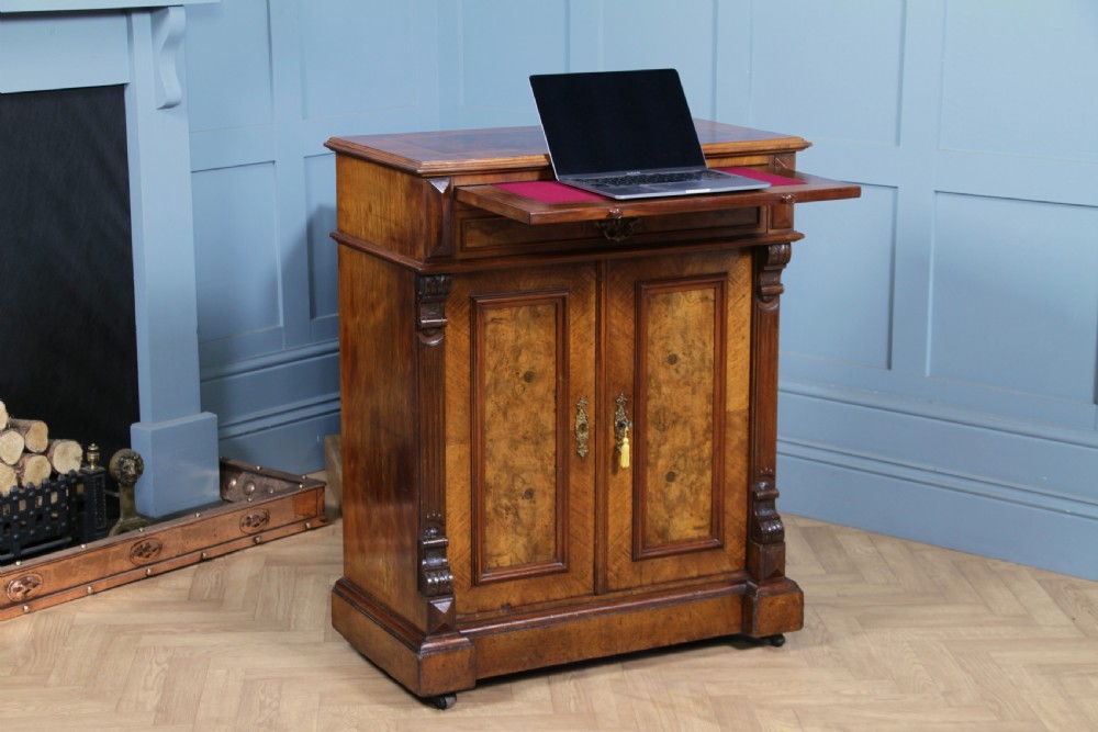 Antique 19th Century French Burr Walnut Secretaire Writing Cupboard C1880 View III