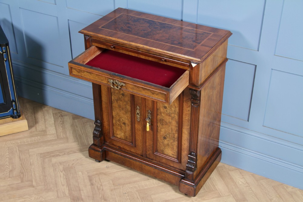 Antique 19th Century French Burr Walnut Secretaire Writing Cupboard C1880 View IV