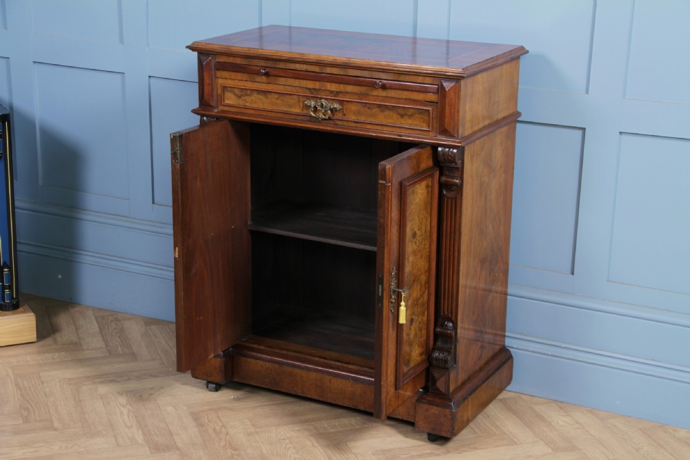 Antique 19th Century French Burr Walnut Secretaire Writing Cupboard C1880 View V