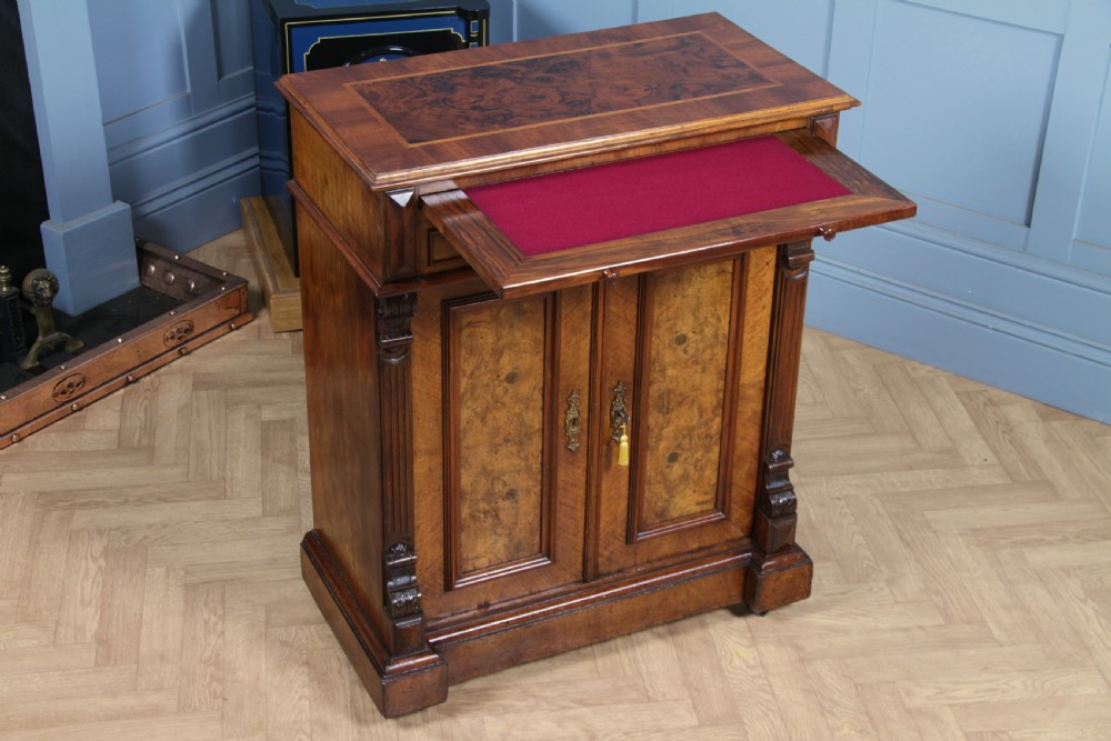 Antique 19th Century French Burr Walnut Secretaire Writing Cupboard C1880 View VI