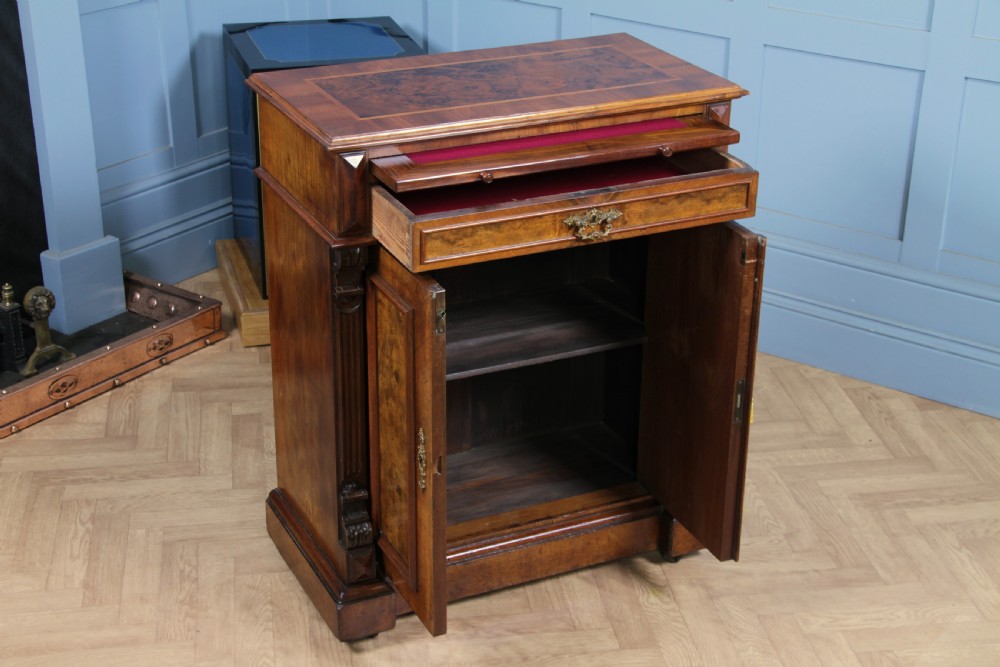 Antique 19th Century French Burr Walnut Secretaire Writing Cupboard C1880 View VII