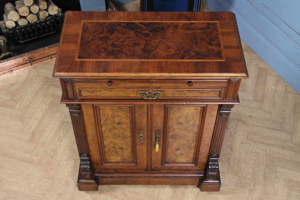 Antique 19th Century French Burr Walnut Secretaire Writing Cupboard C1880 View XI