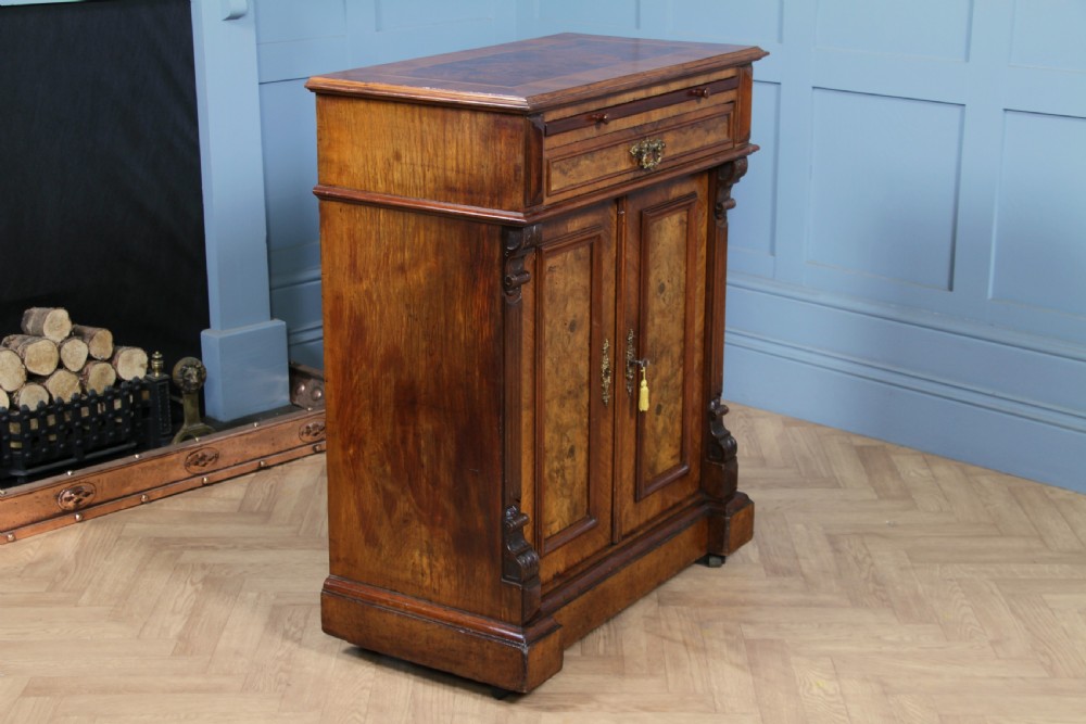 Antique 19th Century French Burr Walnut Secretaire Writing Cupboard C1880 View XV