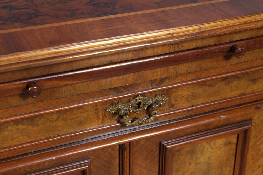 Antique 19th Century French Burr Walnut Secretaire Writing Cupboard C1880 View XVII
