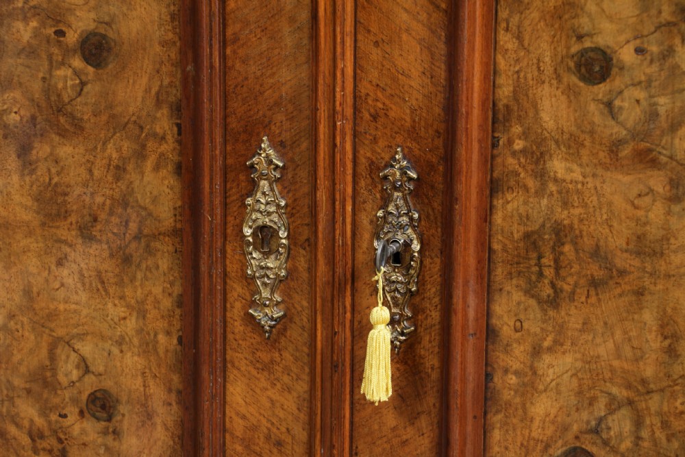 Antique 19th Century French Burr Walnut Secretaire Writing Cupboard C1880 View XX