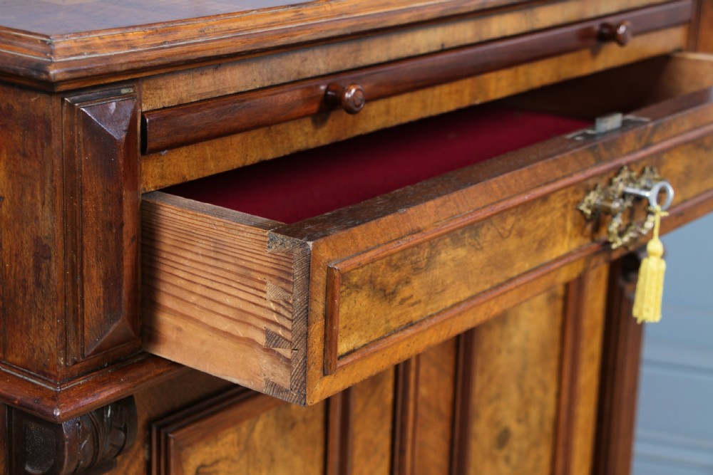 Antique 19th Century French Burr Walnut Secretaire Writing Cupboard C1880 View XXII