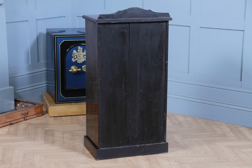 Original Antique Edwardian Rosewood Inlaid Glazed Music Sheet Cabinet C1890 View IX