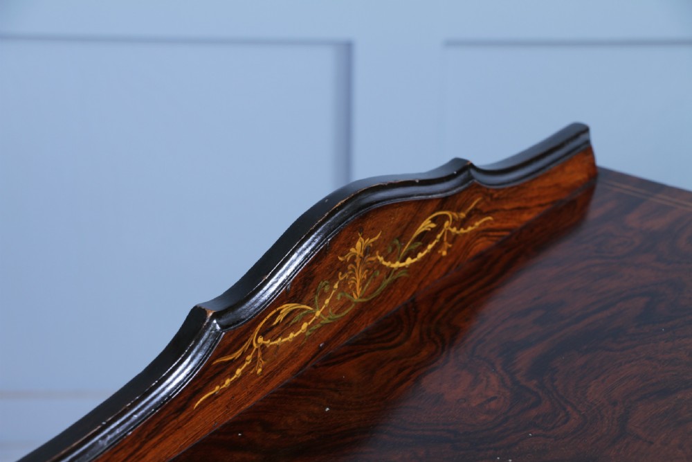 Original Antique Edwardian Rosewood Inlaid Glazed Music Sheet Cabinet C1890 View XIII