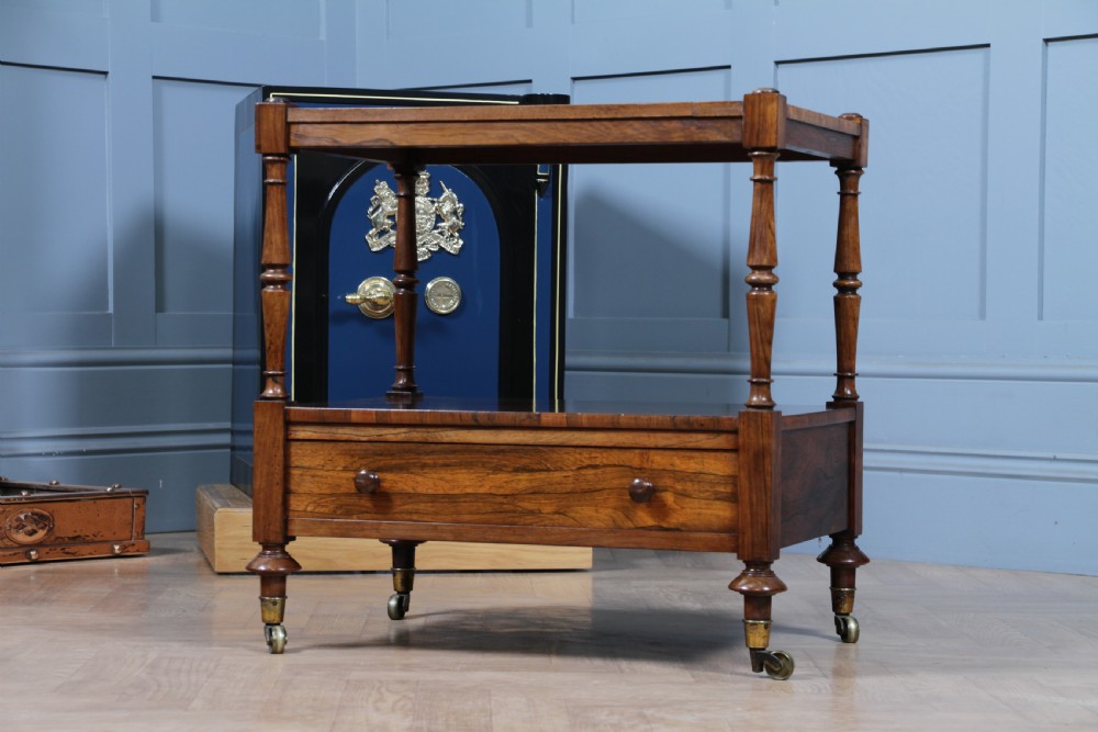 Rare Antique Regency Georgian Rosewood 2 Tier What Not With Drawer View V
