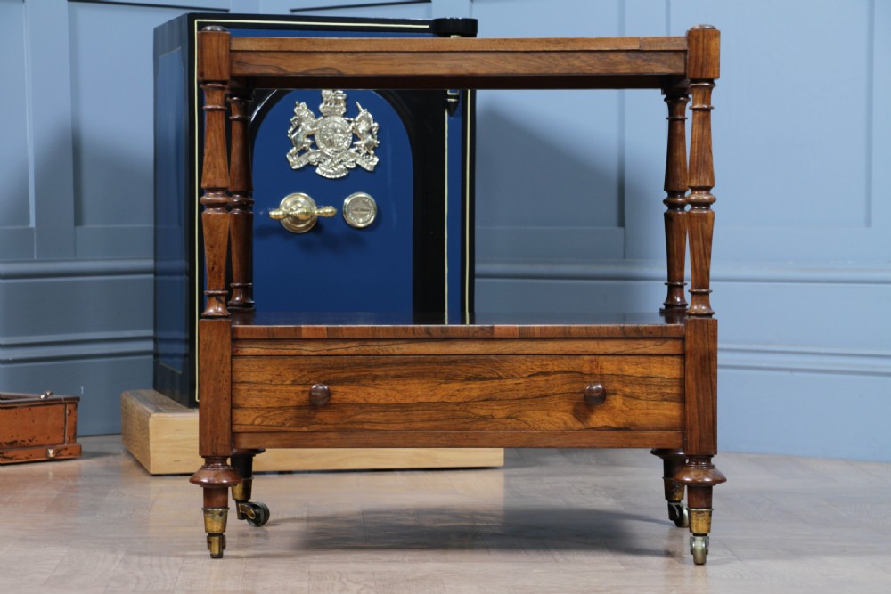 Rare Antique Regency Georgian Rosewood 2 Tier What Not With Drawer View X