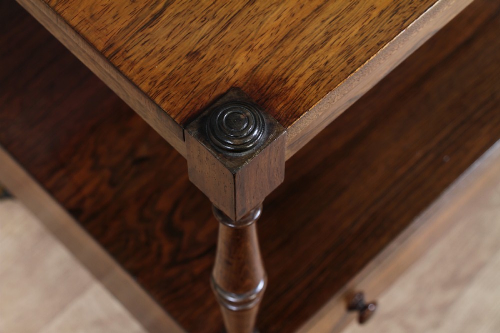 Rare Antique Regency Georgian Rosewood 2 Tier What Not With Drawer View XIX