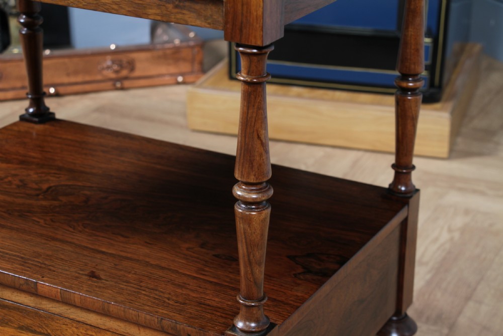 Rare Antique Regency Georgian Rosewood 2 Tier What Not With Drawer View XX