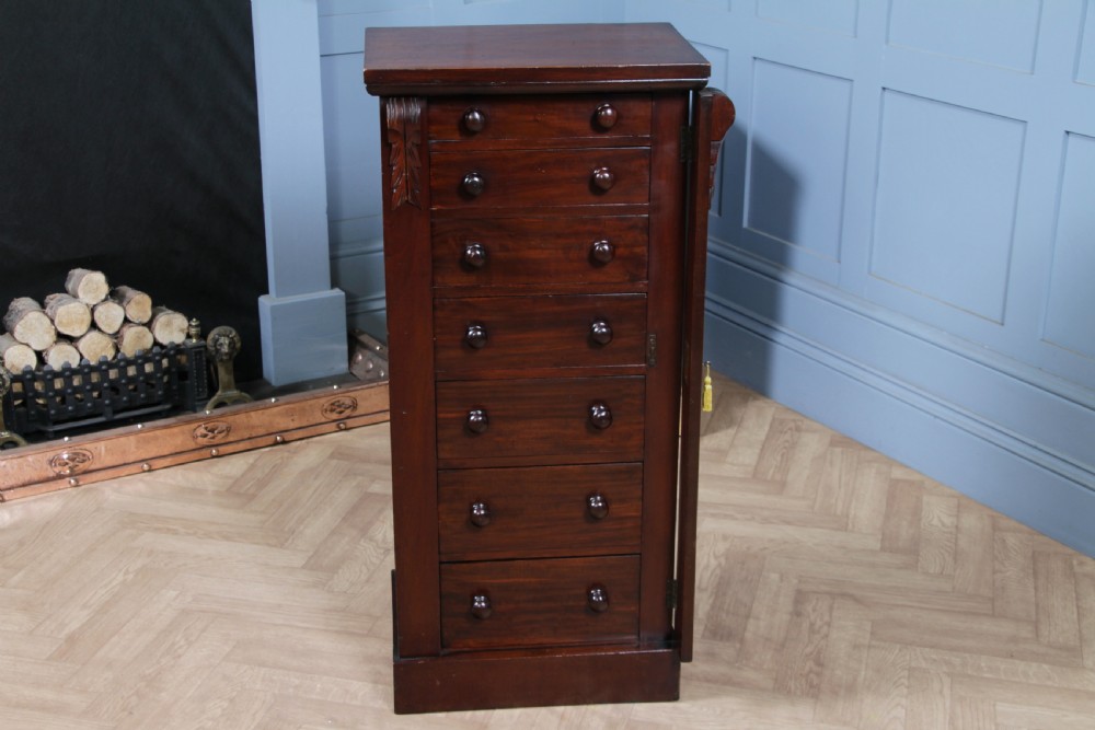 Original Antique Victorian Mahogany Wellington Chest of 7 Drawers C1870 View II