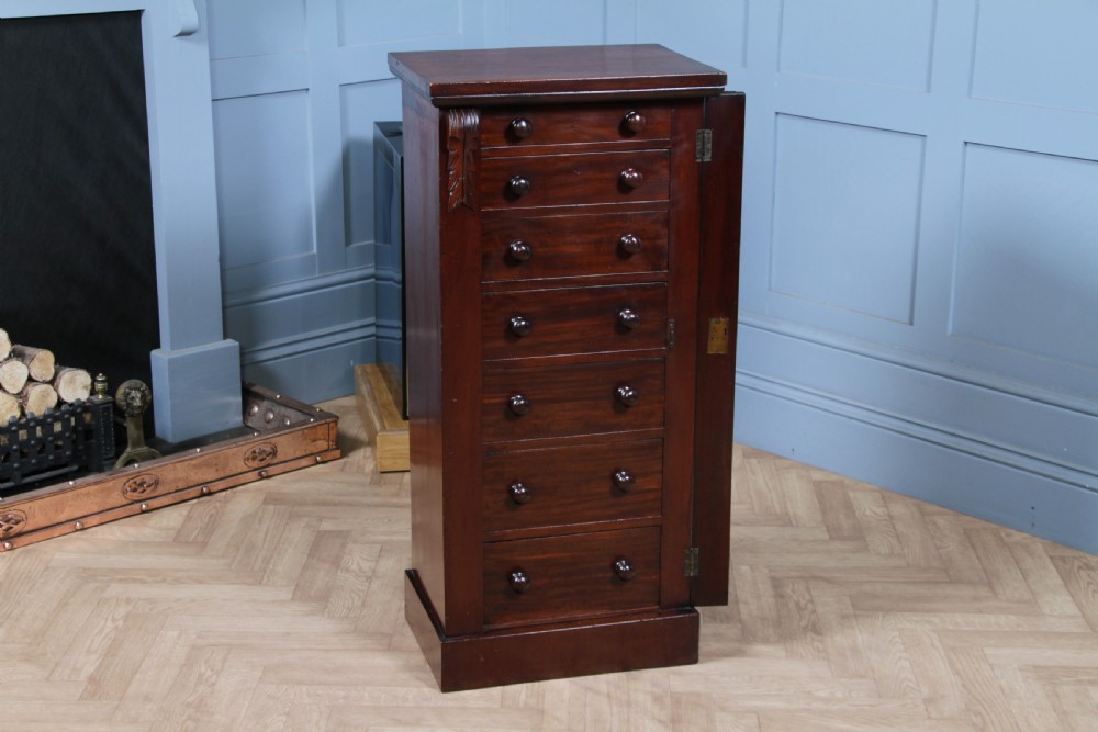 Original Antique Victorian Mahogany Wellington Chest of 7 Drawers C1870 View III