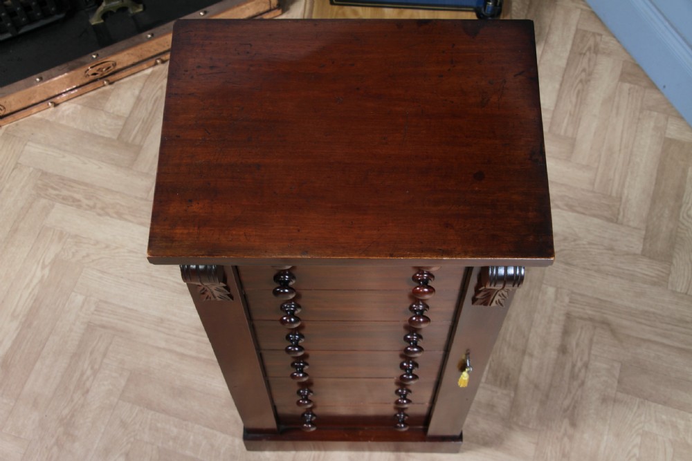 Original Antique Victorian Mahogany Wellington Chest of 7 Drawers C1870 View VIII