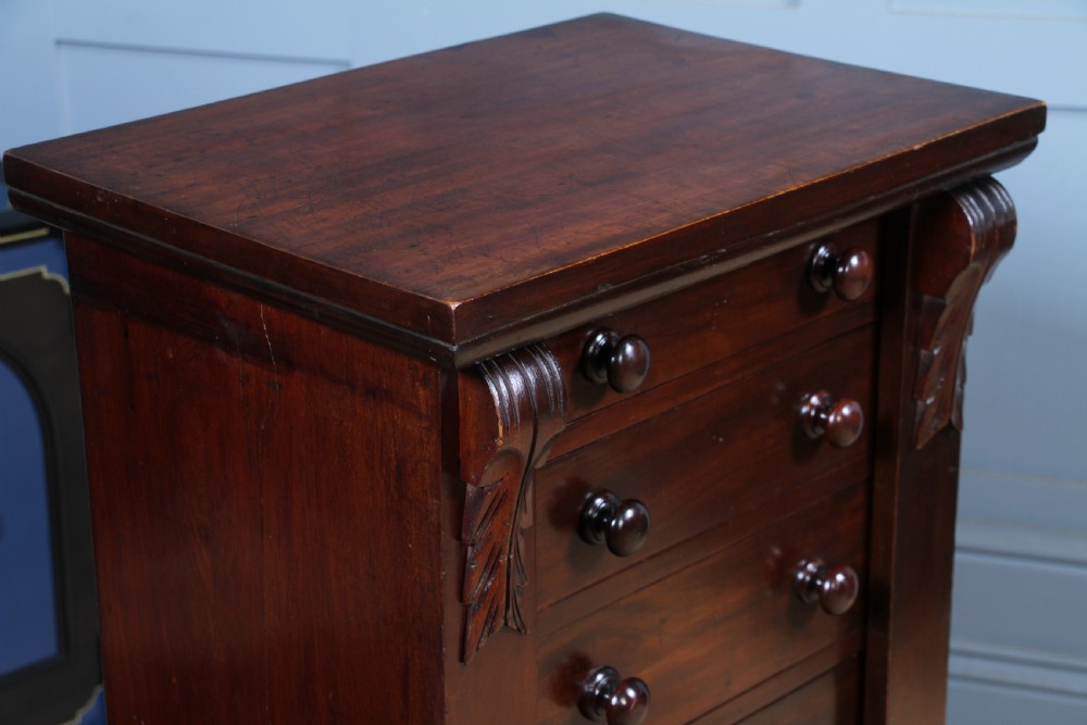 Original Antique Victorian Mahogany Wellington Chest of 7 Drawers C1870 View XI