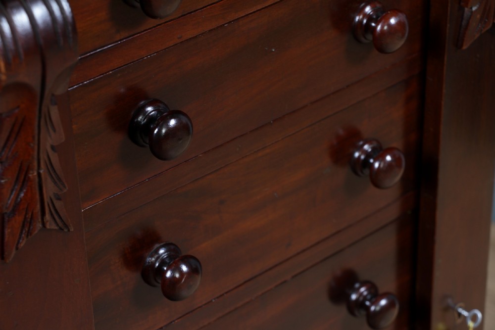 Original Antique Victorian Mahogany Wellington Chest of 7 Drawers C1870 View XV