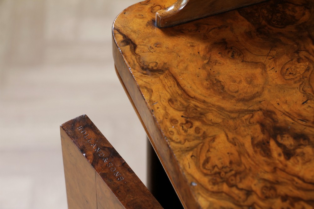 Outstanding Victorian Holland & Sons Burr Walnut Bedside Cupboard 1870 View XVI