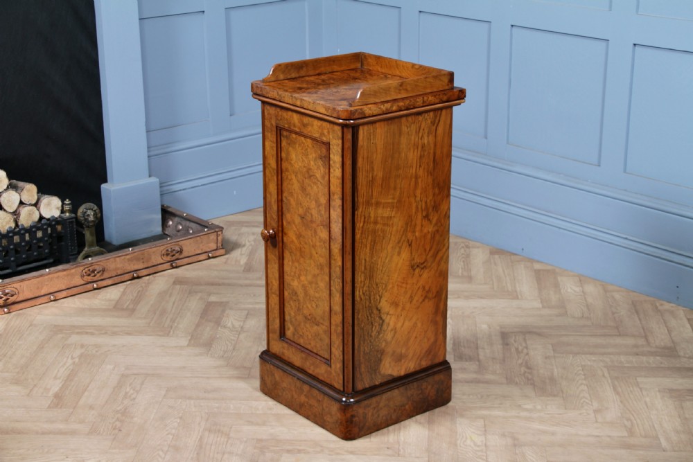 Outstanding Victorian Holland & Sons Burr Walnut Bedside Cupboard 1870 View XX