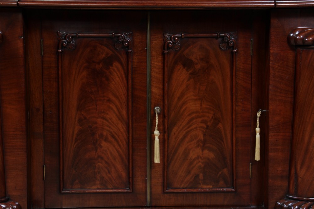 Original Antique Early Victorian Grand Flame Grain Mahogany Breakfront Chiffonier Sideboard C1850 View XVI