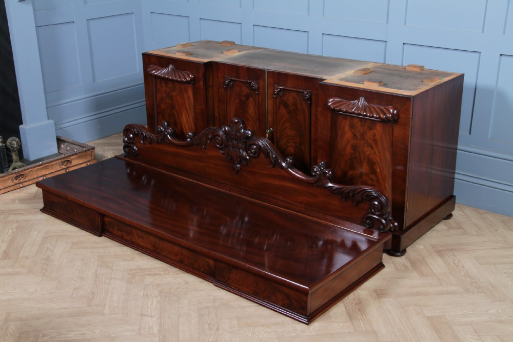 Original Antique Early Victorian Grand Flame Grain Mahogany Breakfront Chiffonier Sideboard C1850 View XXIV