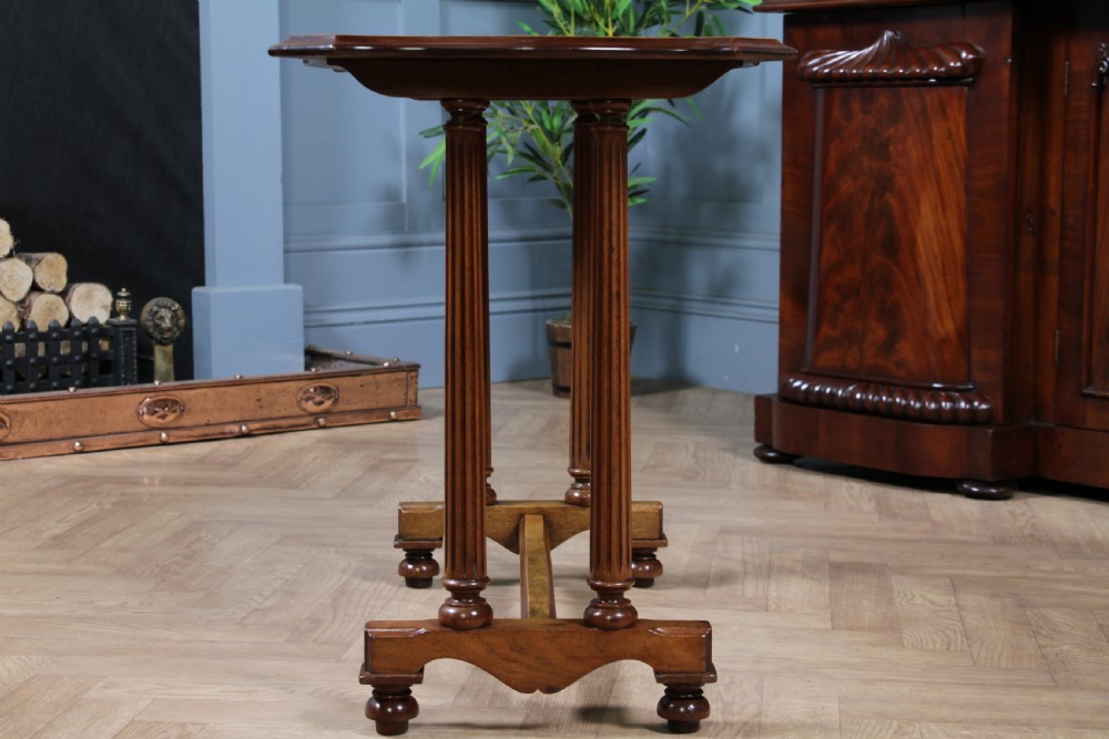 Antique Edwardian Birdseye Maple & Walnut Turned Pillar Side Hall Coffee Table View XIII
