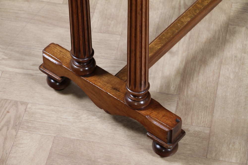 Antique Edwardian Birdseye Maple & Walnut Turned Pillar Side Hall Coffee Table View XIV