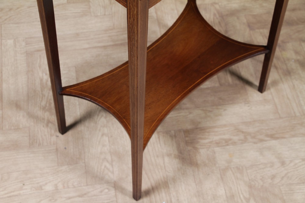Edwardian Flame Mahogany Chequer edge Inlaid Side Table View XI