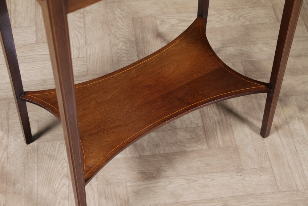 Edwardian Flame Mahogany Chequer edge Inlaid Side Table View XX