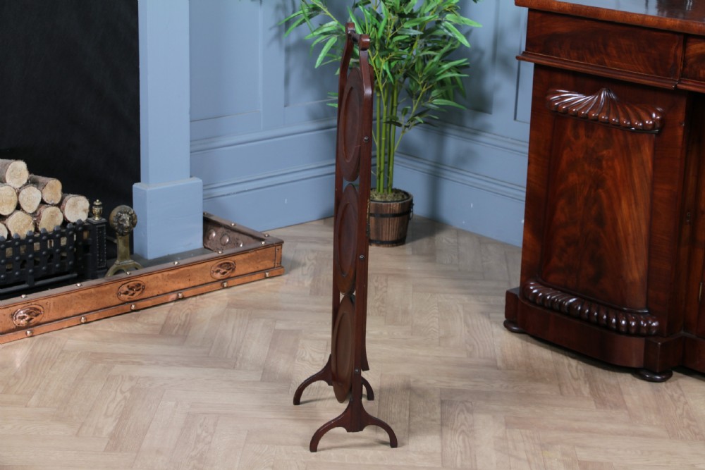 Antique Edwardian Solid Mahogany 3 Tier Folding Cake Stand Stand Vintage 1920's View III