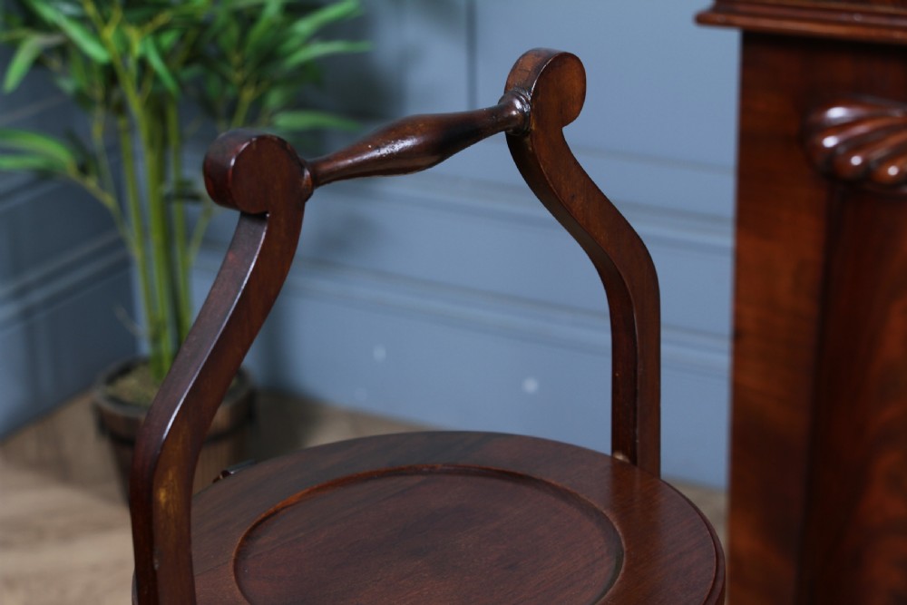 Antique Edwardian Solid Mahogany 3 Tier Folding Cake Stand Stand Vintage 1920's View X
