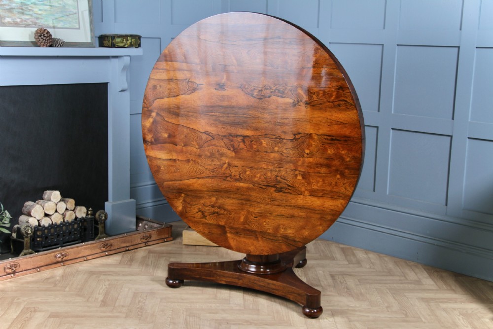Antique Regency William IV Rosewood Grand Tilt Top Round Dining Table Restored C1830 View II