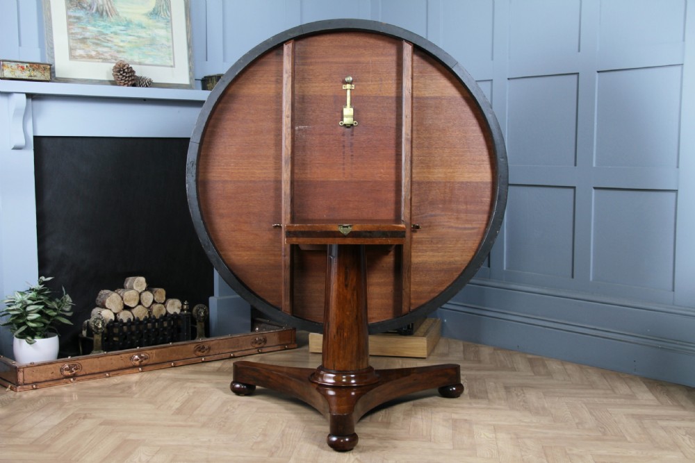 Antique Regency William IV Rosewood Grand Tilt Top Round Dining Table Restored C1830 View V