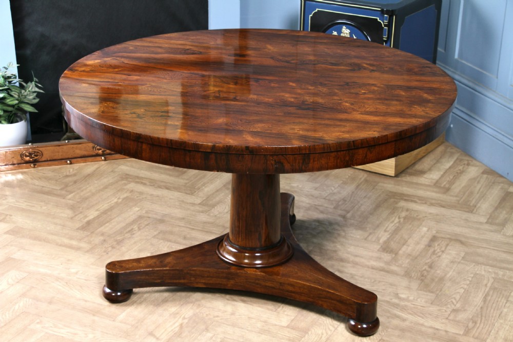 Antique Regency William IV Rosewood Grand Tilt Top Round Dining Table Restored C1830 View VII