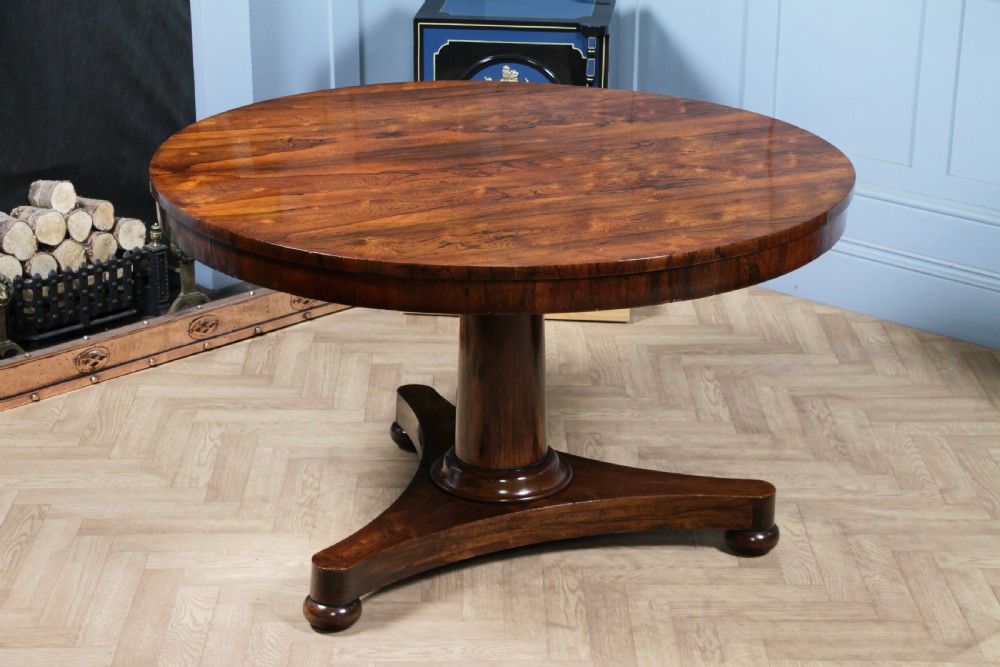 Antique Regency William IV Rosewood Grand Tilt Top Round Dining Table Restored C1830 View VIII