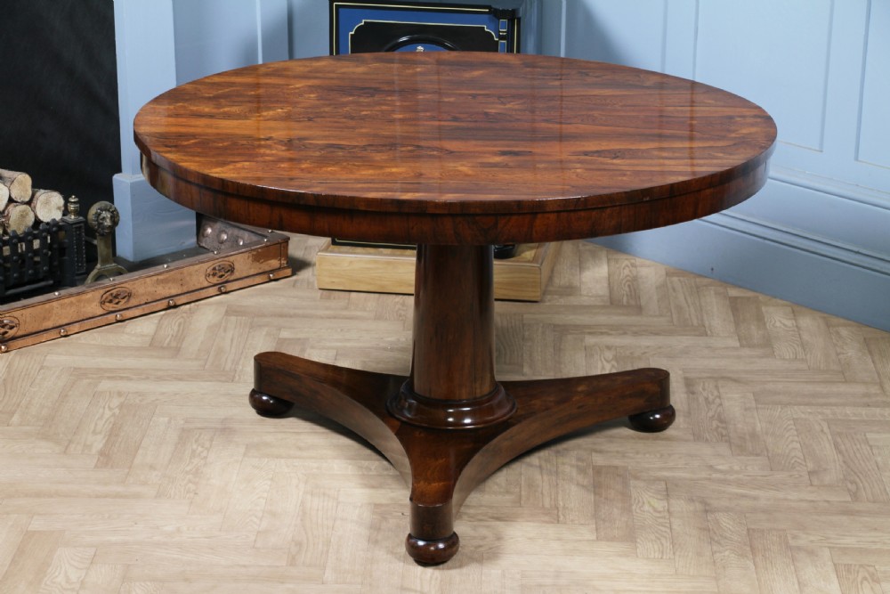 Antique Regency William IV Rosewood Grand Tilt Top Round Dining Table Restored C1830 View IX