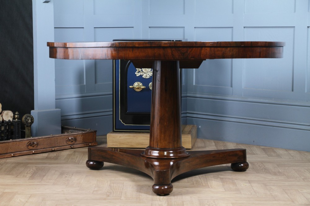 Antique Regency William IV Rosewood Grand Tilt Top Round Dining Table Restored C1830 View X
