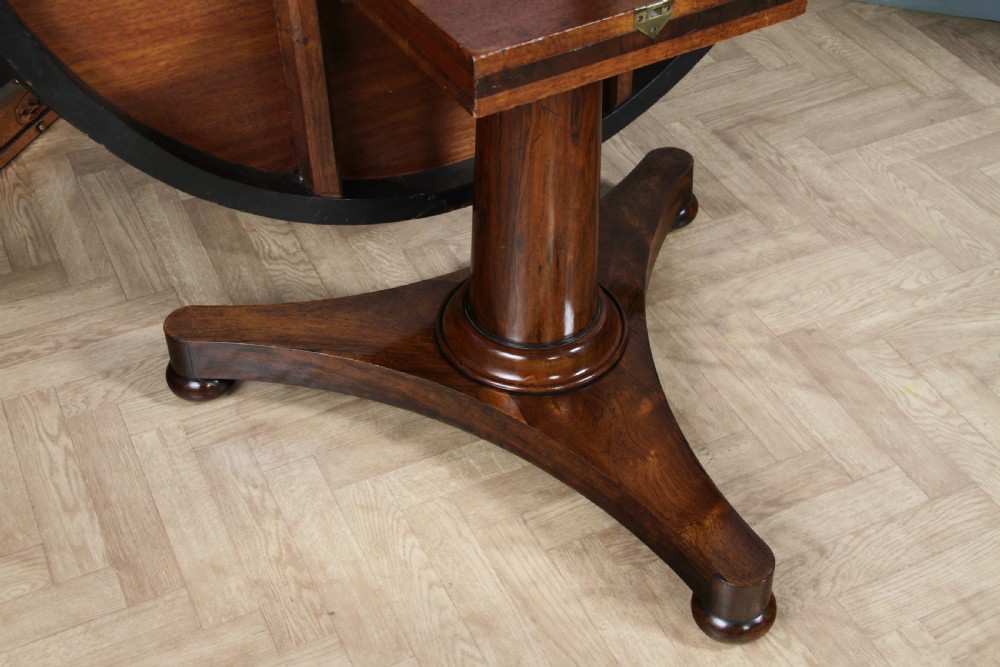 Antique Regency William IV Rosewood Grand Tilt Top Round Dining Table Restored C1830 View XX