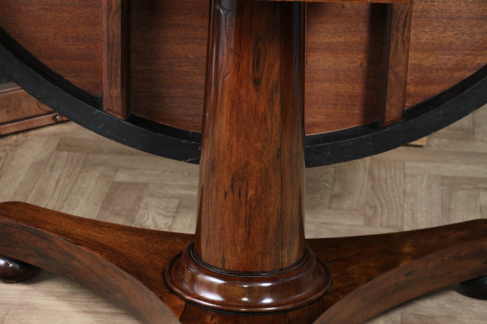 Antique Regency William IV Rosewood Grand Tilt Top Round Dining Table Restored C1830 View XXI