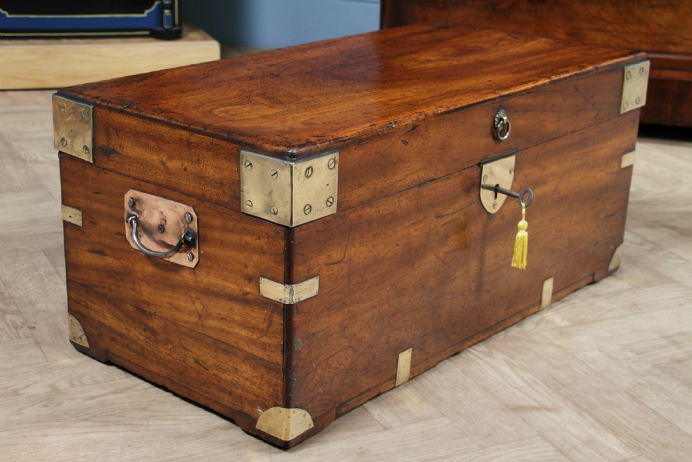 Victorian Military Camphor Wood Campaign Chest With Key View VI