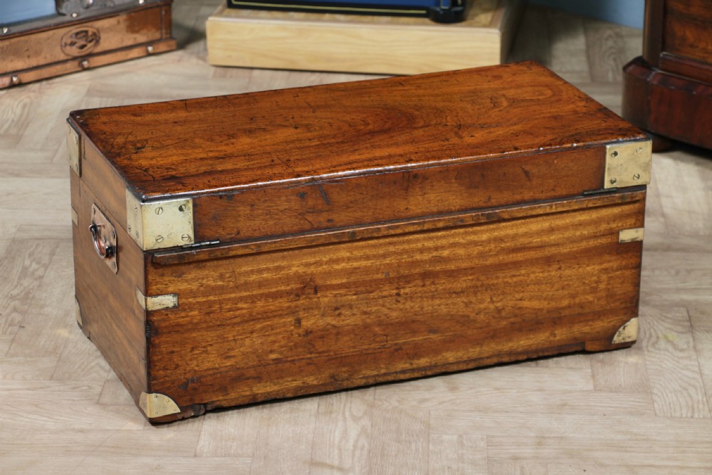 Victorian Military Camphor Wood Campaign Chest With Key View VII