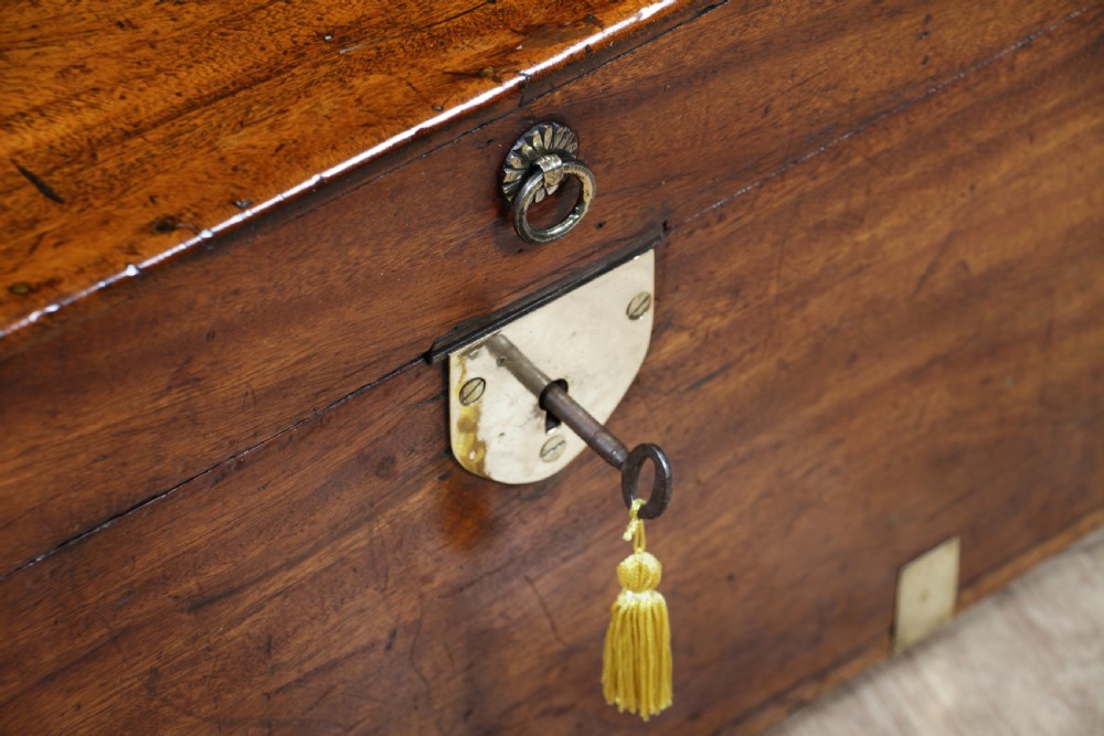 Victorian Military Camphor Wood Campaign Chest With Key View XI
