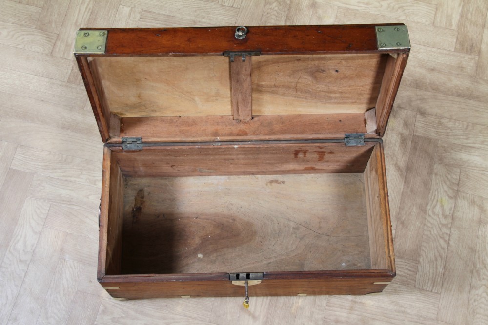 Victorian Military Camphor Wood Campaign Chest With Key View XII
