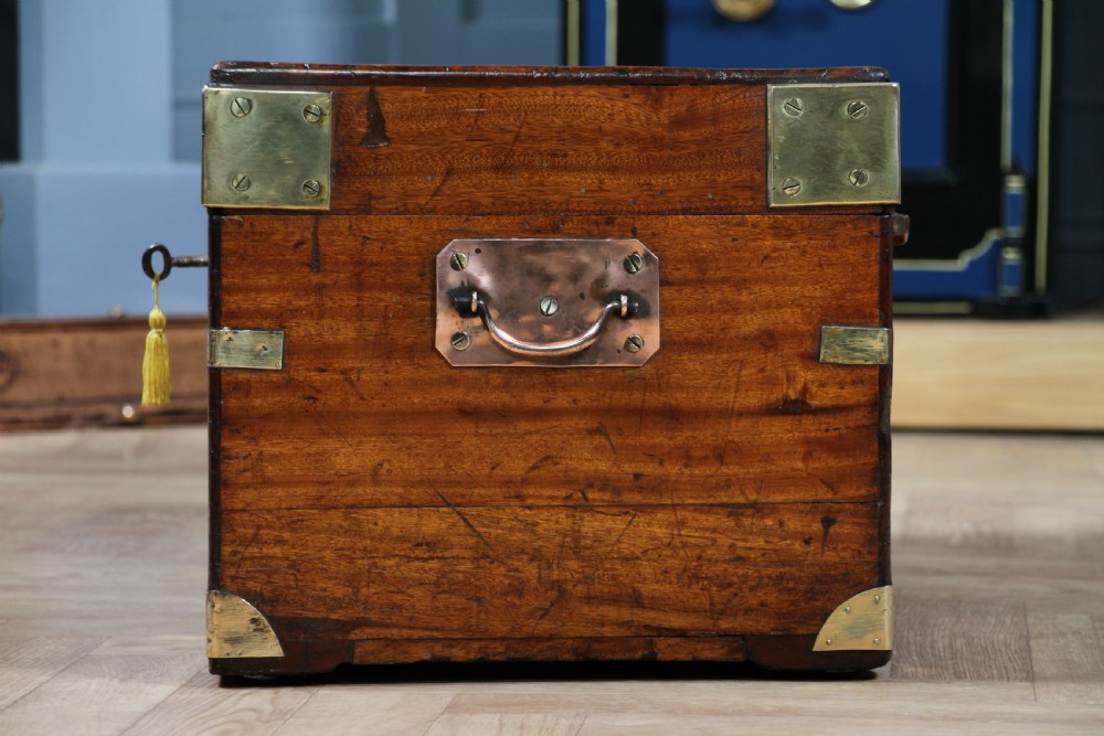 Victorian Military Camphor Wood Campaign Chest With Key View XVI