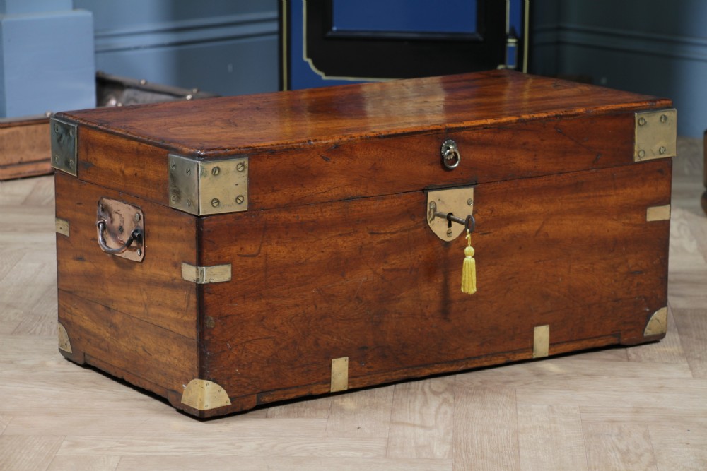 Victorian Military Camphor Wood Campaign Chest With Key View XVII